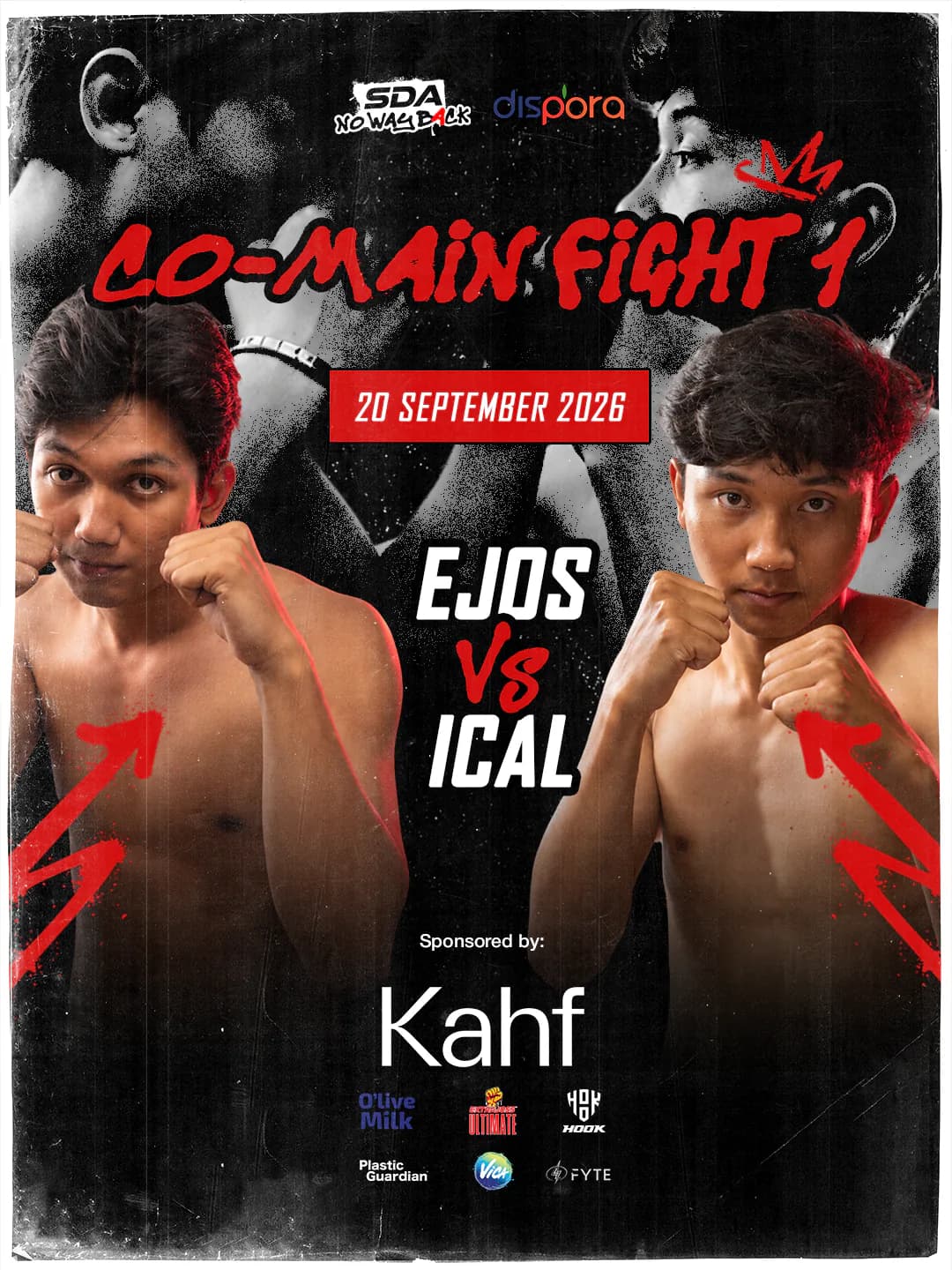 Poster Co-Main Fight 1: Ejos melawan Ical, 20 September 2026
