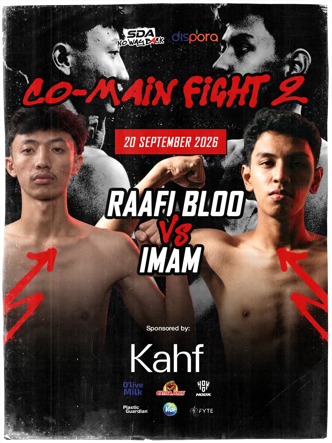 Poster Co-Main Fight 2: Raafi Bloo melawan Imam, 20 September 2026