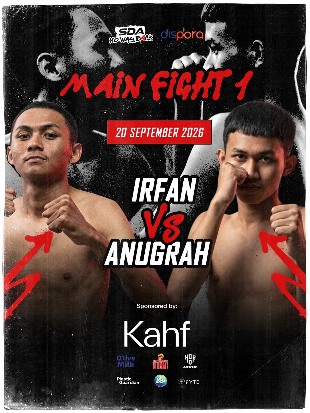 Poster Main Fight 1: Irfan melawan Anugrah, 20 September 2026