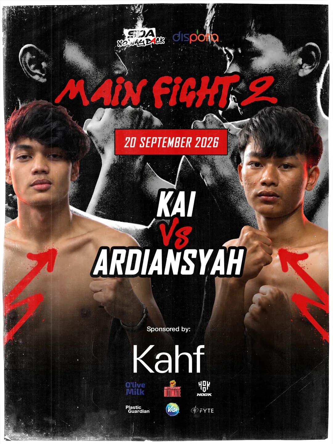 Poster Main Fight 2: Kai melawan Ardiansyah, 20 September 2026